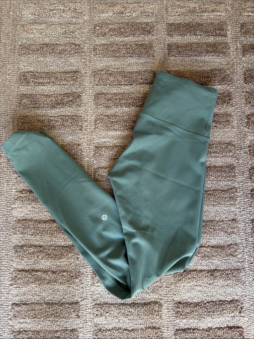 lululemon athletica Kids Olive Green Ribbed Leggings
